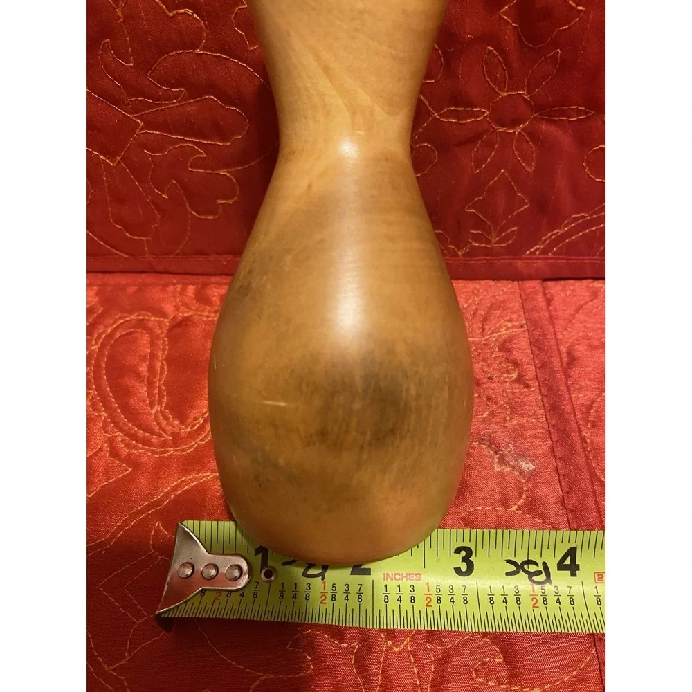 Hand Turned Natural Wood Grain Flower Vase 5.5 x 3 Hand Crafted‎ Farmhouse Artsy